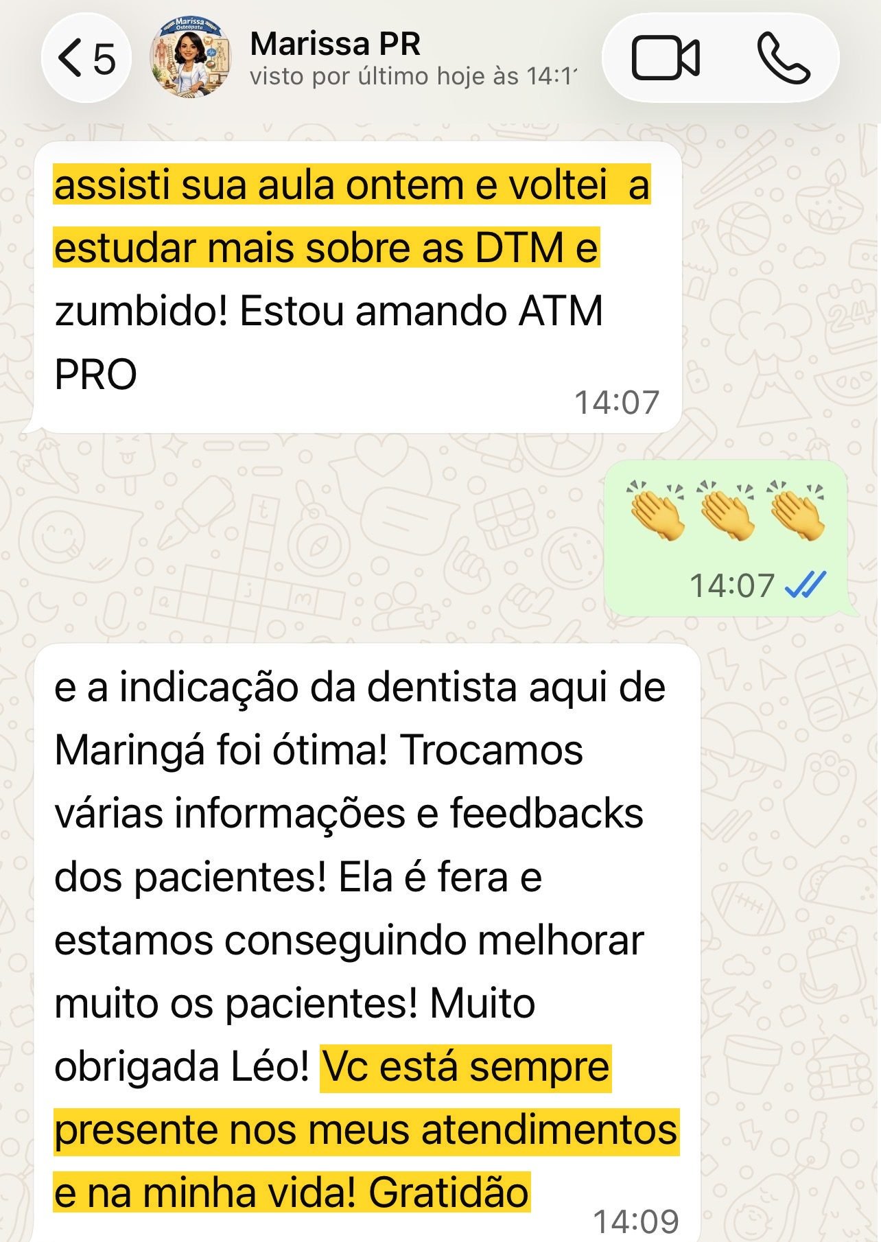 Depoimento de Marissa, osteopata, sobre o ATM PRO