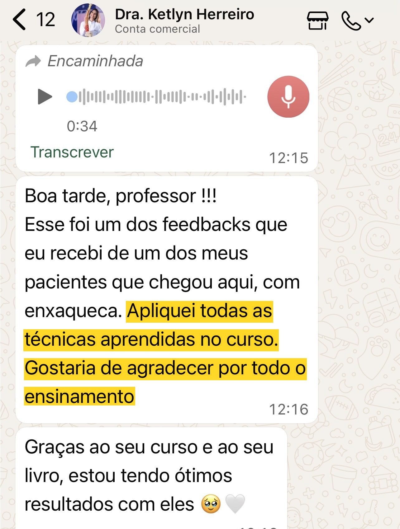 Depoimento de Dra. Ketlyn Herreiro sobre o ATM PRO